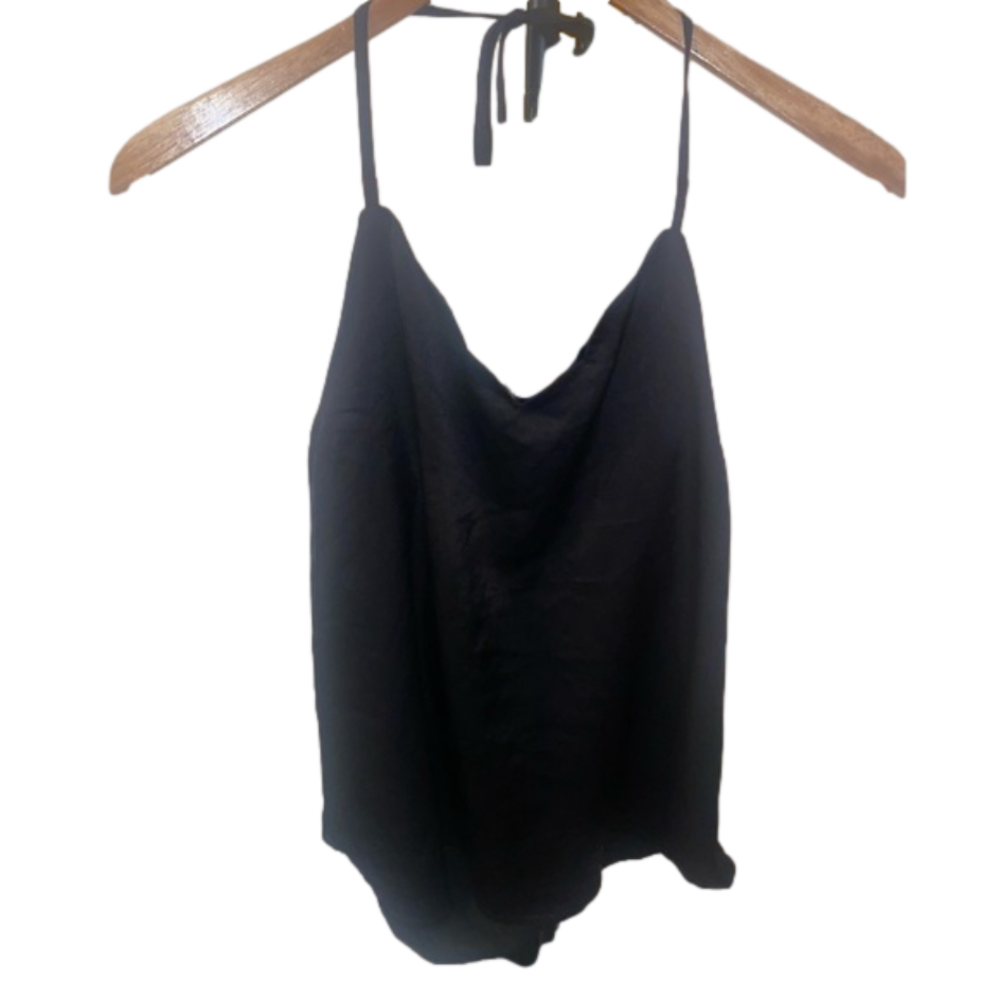 😃 (2 for $25) Black Scalloped Trim Camisole Size Small